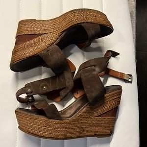 Kooba hayden taupe espadrille wedge